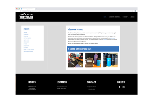Yöstmark Mountain Equipment Website Products Swag page